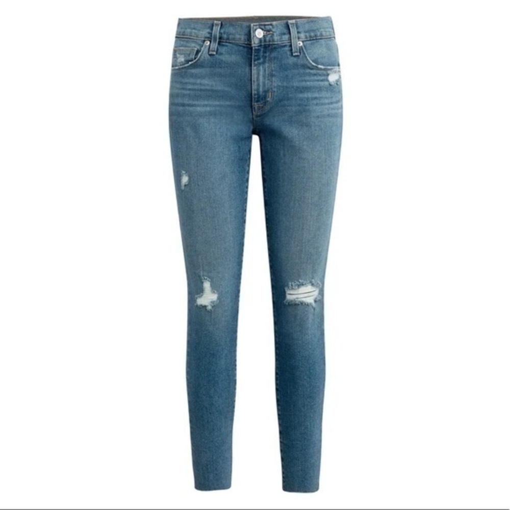 Hudson Krista Distressed Low Rise Stretch Skinny Ankle Jeans